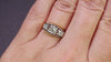 ANTIQUE DIAMOND ENGAGEMENT RING 3 STONE OLD MINE CUT FILIGREE 14k GOLD PLATINUM