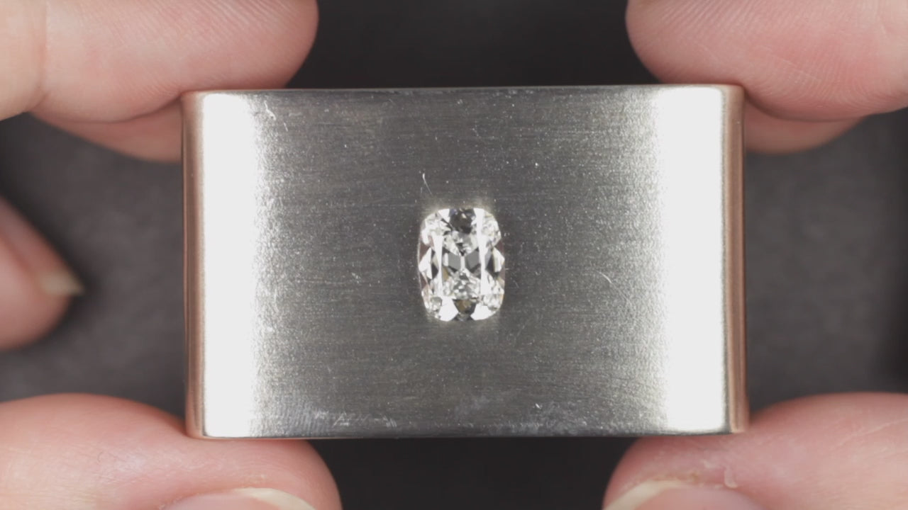 1.59ct  OLD MINE CUT LAB CREATED DIAMOND IGI CERTIFIED E VVS2 CUSHION BRILLIANT