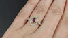 0.79ct NO HEAT PINK SAPPHIRE DIAMOND COCKTAIL RING VINTAGE STYLE HALO 14k GOLD