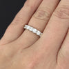 1.07ct DIAMOND WEDDING RING F-G VVS-VS STACKING BAND 7 STONE PLATINUM ROUND CUT