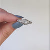 BLUE SAPPHIRE VINTAGE STYLE COCKTAIL RING STERLING SILVER FILIGREE DAINTY ROUND