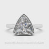 1.71ct GIA CERTIFIED D VS2 DIAMOND SOLITAIRE ENGAGEMENT RING TRILLION CUT BEZEL