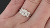 2.11ct CRISS CUT LAB CREATED DIAMOND ENGAGEMENT RING 3 STONE ASHOKA PLATINUM