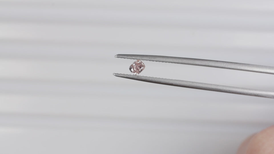 0.22ct GIA CERTIFIED DIAMOND NATURAL CUSHION FANCY BROWNISH ORANGY PINK LOOSE