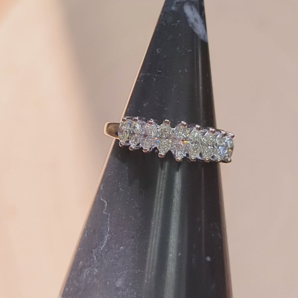 0.80ct MARQUISE CUT DIAMOND RING WEDDING BAND 14k YELLOW GOLD COCKTAIL NATURAL