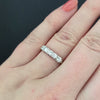 VINTAGE DIAMOND WEDDING RING PALLADIUM STACKING BAND 0.45ct 5 STONE ROUND CUT