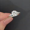 2ct LAB CREATED DIAMOND ENGAGEMENT RING 3 STONE ROUND KITE CUT PLATINUM