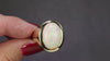 GIA CERTIFIED OPAL COCKTAIL SIGNET RING 10gm 14k YELLOW GOLD BIG OVAL STATEMENT