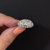 VINTAGE STYLE DIAMOND ENGAGEMENT RING DOMED FILIGREE 14k WHITE GOLD COCKTAIL