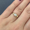 ART DECO DIAMOND SOLITAIRE RING OLD EUROPEAN CUT 14k YELLOW WHITE GOLD TWO TONE