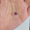 PINK SAPPHIRE PENDANT NECKLACE OVAL CUT EAST WEST 14k YELLOW GOLD NATURAL 1.17ct