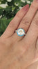 DIAMOND ENAMEL RING SETTING 6.5mm MOUNT VINTAGE STYLE ART DECO 14k WHITE GOLD