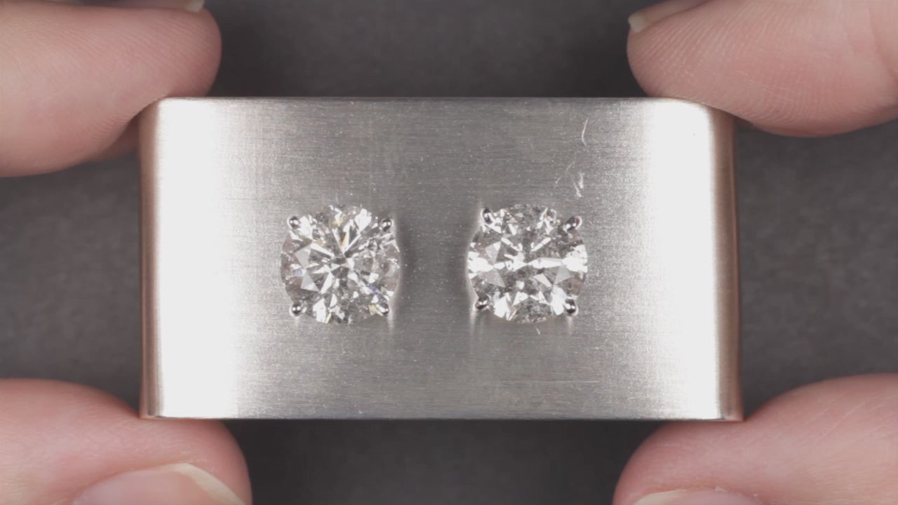 6.17ct VERY GOOD CUT DIAMOND STUD EARRINGS ROUND BRILLIANT NATURAL PAIR 6 CARAT