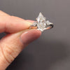 2ct LAB CREATED DIAMOND ENGAGEMENT RING 3 STONE MARQUISE KITE CUT 10k WHITE GOLD
