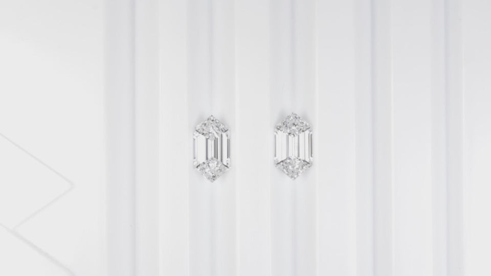 3ct HEXAGON SHAPE LAB CREATED DIAMOND CERTIFIED D VVS ELONGATED STEP CUT LOOSE