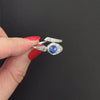 VINTAGE SAPPHIRE DIAMOND SNAKE RING PLATINUM EDWARD PETRI MID CENTURY COCKTAIL