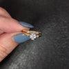 DIAMOND WEDDING SET ENGAGEMENT RING WEDDING BAND G VS2 NATURAL 14k TWO TONE GOLD