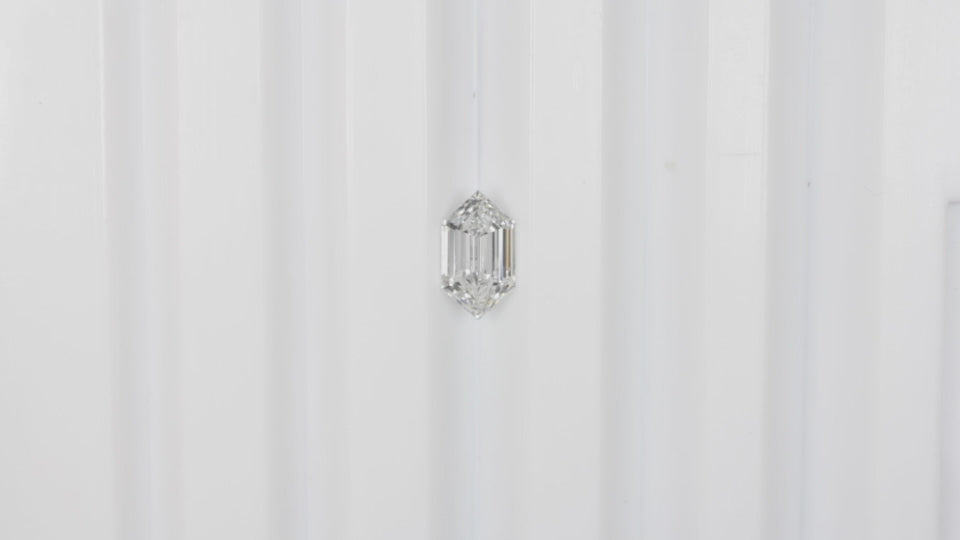 1.10c HEXAGON SHAPE LAB CREATED DIAMOND CERTIFIED E VVS ELONGATED STEP CUT LOOSE