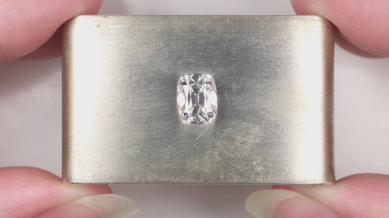 1.5 CARAT OLD MINE CUT LAB CREATED DIAMOND CERTIFIED F VS1 CUSHION BRILLIANT