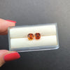 3.1ct MANDARIN GARNET VIVID ORANGE PAIR STUD EARRINGS EMERALD ASSCHER IDEAL CUT
