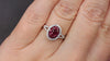 RUBY DIAMOND COCKTAIL RING 18k WHITE GOLD HALO SPLIT SHANK NATURAL ENGAGEMENT