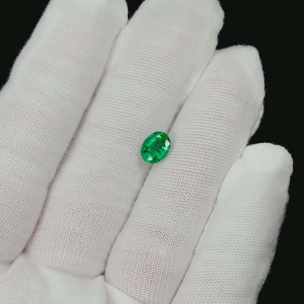 GIA CERTIFIED EMERALD 1.76ct OVAL SHAPE CUT NATURAL GREEN LOOSE GEMSTONE 1.75ct