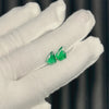 3.5ct NATURAL EMERALD PAIR STUD EARRINGS SHIELD SHAPE CUT LOOSE MATCHING PAIR