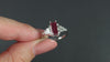 NATURAL RED SPINEL DIAMOND COCKTAIL RING ART DECO STYLE PLATINUM EMERALD CUT