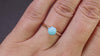 VINTAGE TURQUOISE 10k YELLOW GOLD SOLITAIRE RING ROUND CABOCHON NATURAL ESTATE