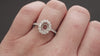 DIAMOND HALO RING SETTING 8x6mm MOUNT OVAL SHAPE SCALLOPED HALO 14k WHITE GOLD