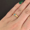 VINTAGE STYLE MONTANA SAPPHIRE SOLITAIRE RING NO HEAT 14k YELLOW GOLD FILIGREE