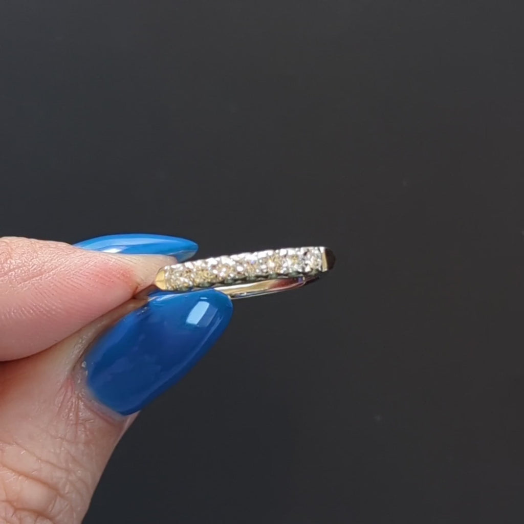 DIAMOND WEDDING BAND F-G VS ROUND BRILLIANT CUT 7 STONE STACKING RING WHITE GOLD