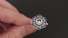 SAPPHIRE COCKTAIL RING SETTING 6.5m ROUND MOUNT HEXAGON GEOMETRIC PLATINUM