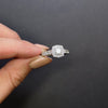 NATURAL DIAMOND HALO ENGAGEMENT RING 1.5ctw VERY GOOD ROUND CUT 14k WHITE GOLD