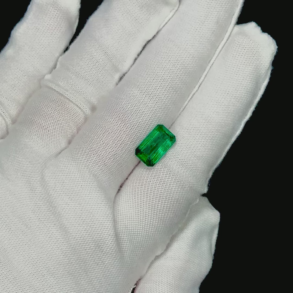 4.85ct GIA CERTIFIED EMERALD 13.7mm LONG SHAPE CUT NATURAL GREEN LOOSE GEMSTONE