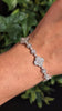 2.5 CARAT DIAMOND BRACELET CLOVER CLUSTER LARIAT BIG ILLUSION 14k WHITE GOLD