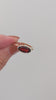 MOVAL RED GARNET PLATINUM RING EAST WEST BEZEL OVAL MARQUISE SOLITAIRE