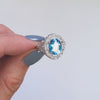 LONDON BLUE TOPAZ STERLING SILVER RING VINTAGE STYLE OVAL CUT GEMSTONE FILIGREE