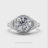 VINTAGE STYLE ENGAGEMENT RING 8mm 2ct ROUND SETTING 14K WHITE GOLD FLORAL MOUNT