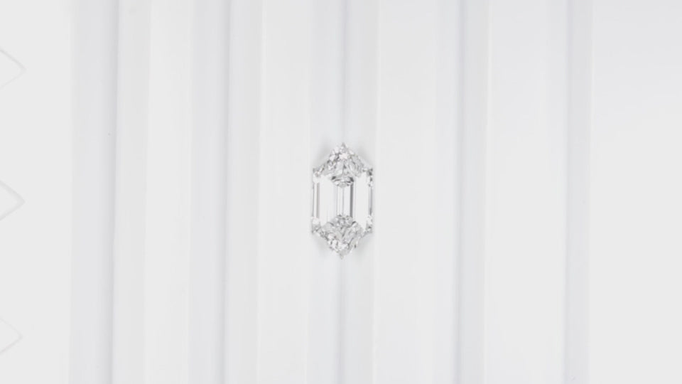 2ct HEXAGON SHAPE LAB CREATED DIAMOND CERTIFIED D VS1 ELONGATED STEP CUT LOOSE
