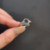 DIAMOND ENAMEL RING SETTING 6.5mm MOUNT VINTAGE STYLE ART DECO 14k WHITE GOLD