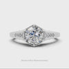 ART DECO STYLE ROUND DIAMOND SEMI-MOUNT FILIGREE ENGRAVING ENGAGEMENT RING 14K