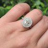 1.35ct GIA CERTIFIED H SI1 OVAL CUT DIAMOND ENGAGEMENT RING DOUBLE HALO COCKTAIL