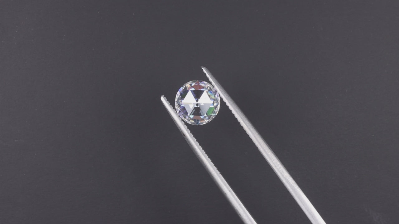 0.68ct GIA CERTIFIED MOISSANITE 7mm ROUND ROSE CUT NEAR COLORLESS LOOSE STONE