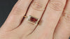 1.60ct SUNSTONE BEZEL SOLITAIRE RING EAST WEST ORANGE BAGUETTE 10k YELLOW GOLD 