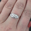 ART DECO DIAMOND COCKTAIL RING 18k WHITE GOLD OLD CUT VINTAGE ENGAGEMENT 1920s