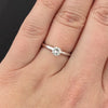 DIAMOND SOLITAIRE ENGAGEMENT RING 0.31c F SI1 ROUND BRILLIANT CUT 14k WHITE GOLD