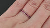 NATURAL RUBY HALF ETERNITY BAND WHITE GOLD RING VINTAGE STYLE CHANNEL MILGRAIN