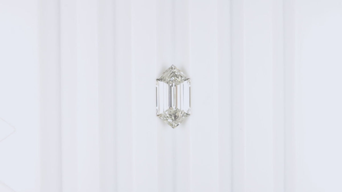 LAB CREATED 2.80ct F VVS ELONGATED HEXAGON IGI CERTIFIED STEP CUT LOOSE 13mm