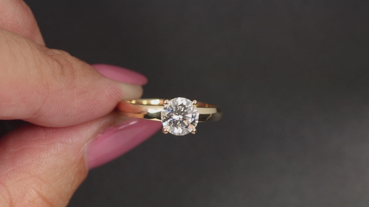 1ct DIAMOND ENGAGEMENT RING GIA CERTIFIED EXCELLENT CUT I FLAWLESS SOLITAIRE